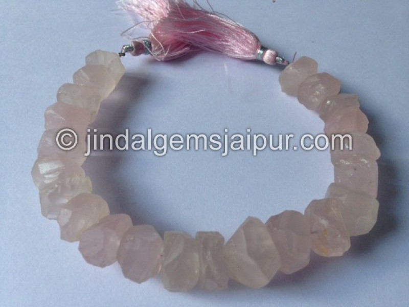 Rose Quartz Hammered Roundelle Shape Beads